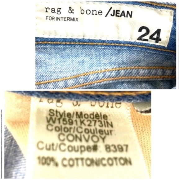 RAG & Bone Convoy Moto Ripped Distressed Skinny Jeans in light Washed - Picture 6 of 9